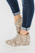 Sugar Glossy Wedges- Natural Snake Print