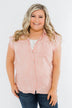 Make Living Fun Striped Button Top- Peach