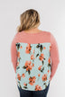 Looking Back Floral Wrap Top- Dusty Pink