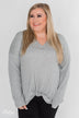 Twist a Little Closer Thermal Top - Heather Grey