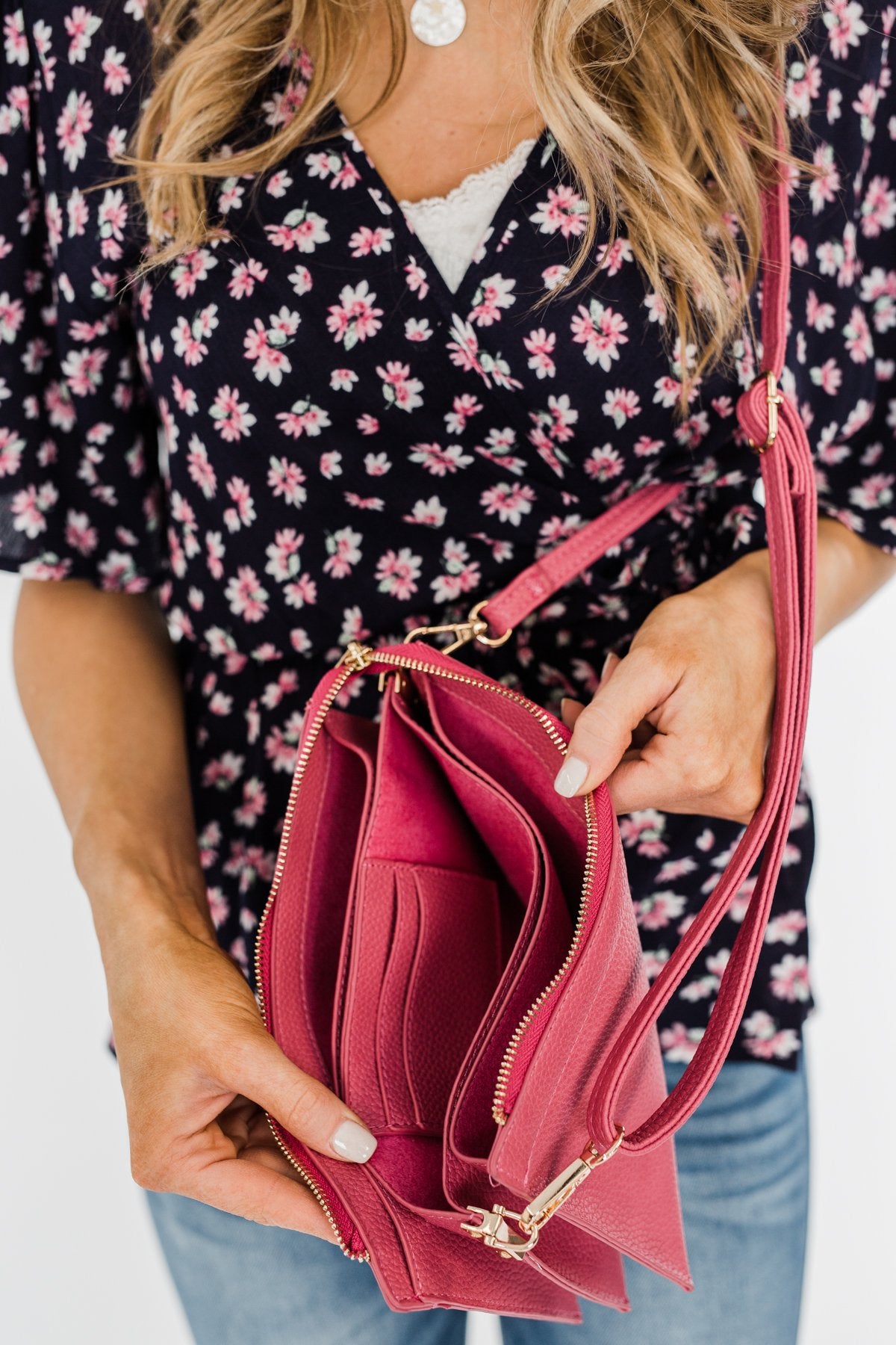 Spotted Crossbody Handbag- Hot Pink – The Pulse Boutique