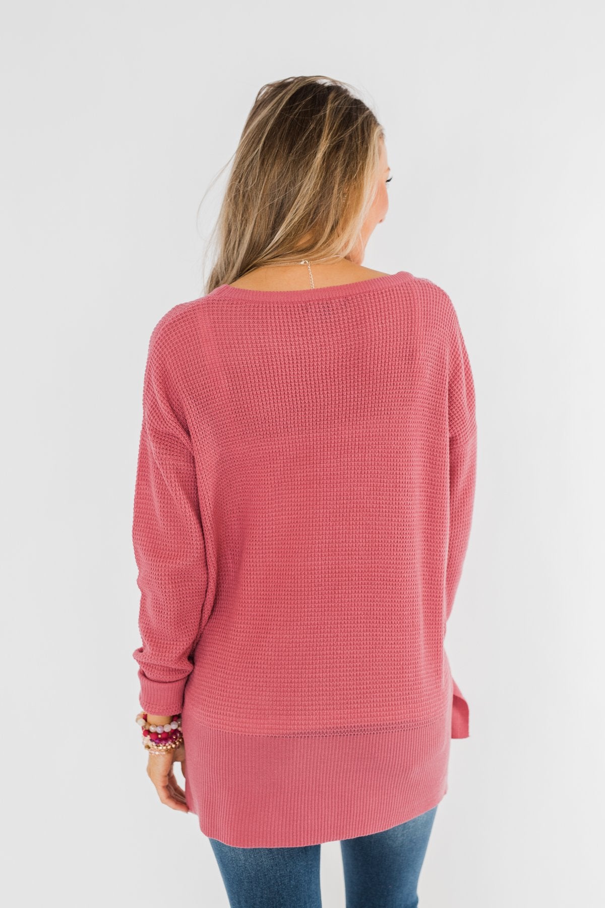 Dream About Us Knit Sweater- Lipstick Pink