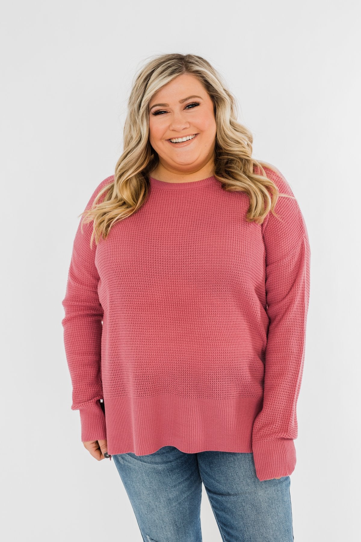 Dream About Us Knit Sweater- Lipstick Pink