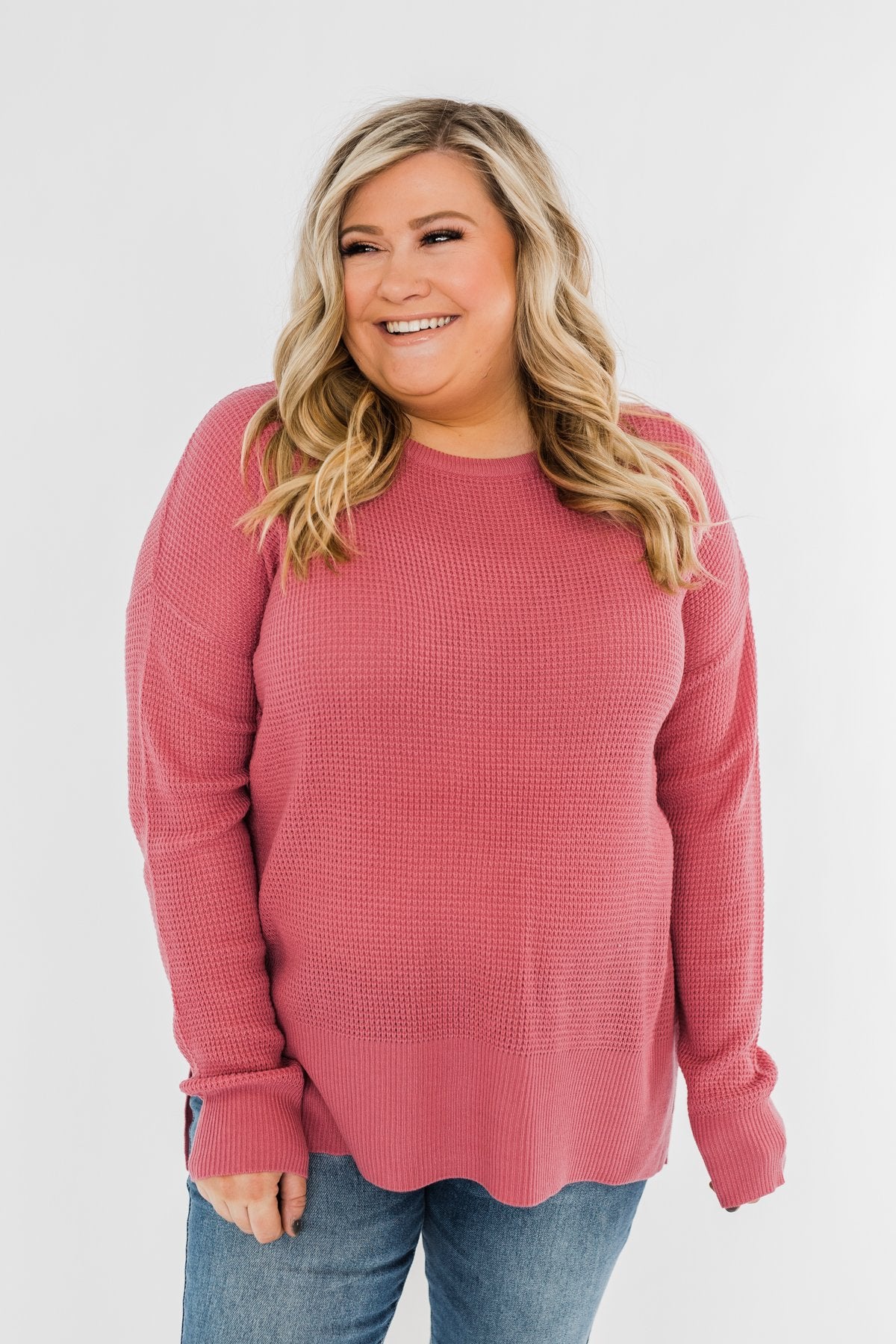 Dream About Us Knit Sweater- Lipstick Pink
