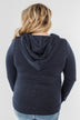 Simple Pleasures Floral & Stripes Hoodie- Navy
