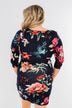 Captivating In Floral Dress- Navy