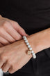 White Marble Single Beaded Bracelet
