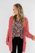 Warm & Cozy Chunky Cardigan- Deep Mauve Pink