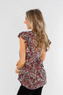 Chase Your Dreams Floral Ruffle Top- Black & Pink