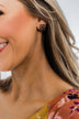 Round Stud Earrings- Glitter Multi-Colored