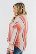 Free Spirit Striped Blouse- Peach Tones