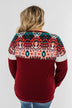 Make Your Day Aztec Pullover Top- Maroon