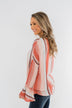 Free Spirit Striped Blouse- Peach Tones