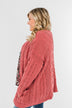 Warm & Cozy Chunky Cardigan- Deep Mauve Pink