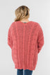 Warm & Cozy Chunky Cardigan- Deep Mauve Pink