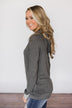 The Only One I Want Charcoal Cowl Neck Top