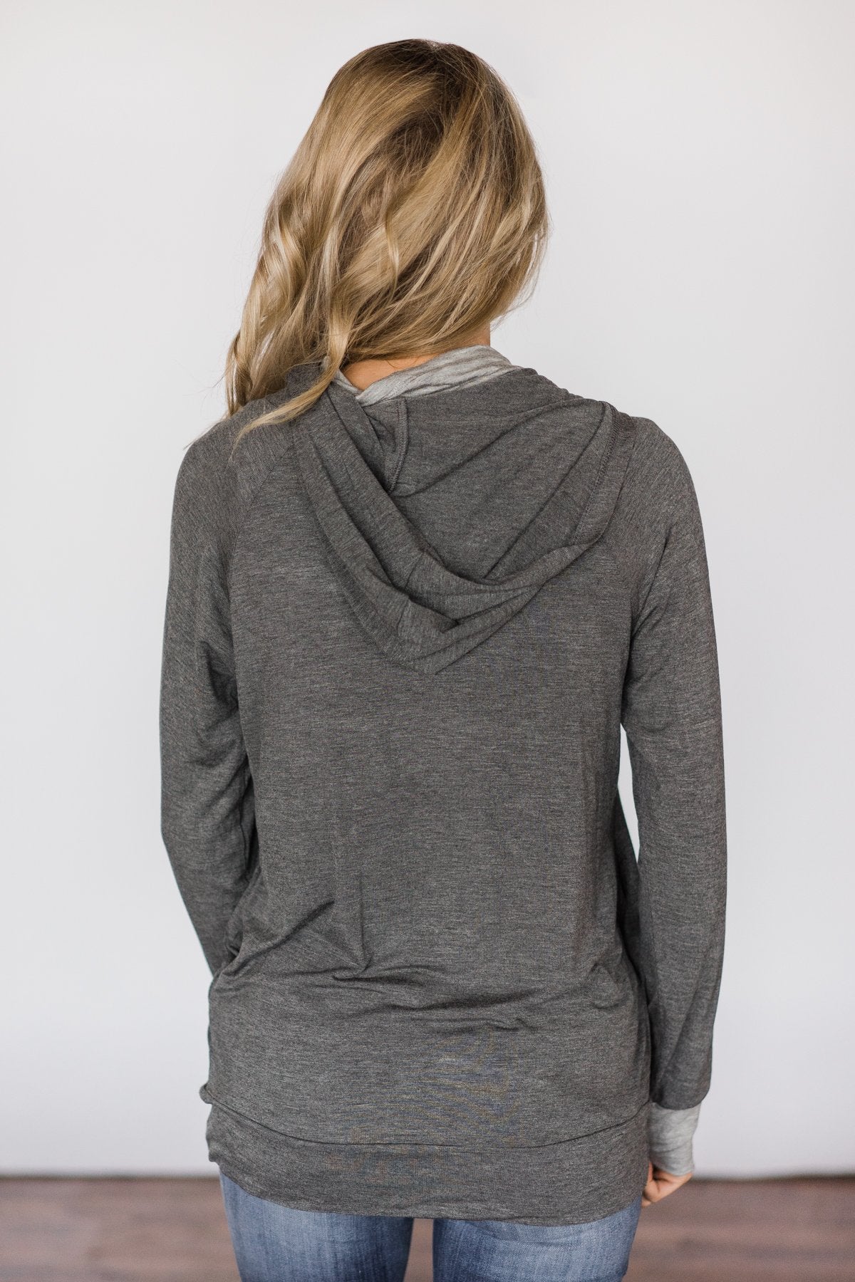The Only One I Want Charcoal Cowl Neck Top