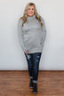 Bad At Love Cowl Neck Top- Heather Grey
