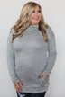 Bad At Love Cowl Neck Top- Heather Grey