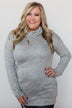 Bad At Love Cowl Neck Top- Heather Grey