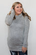Bad At Love Cowl Neck Top- Heather Grey