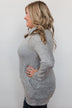 Bad At Love Cowl Neck Top- Heather Grey
