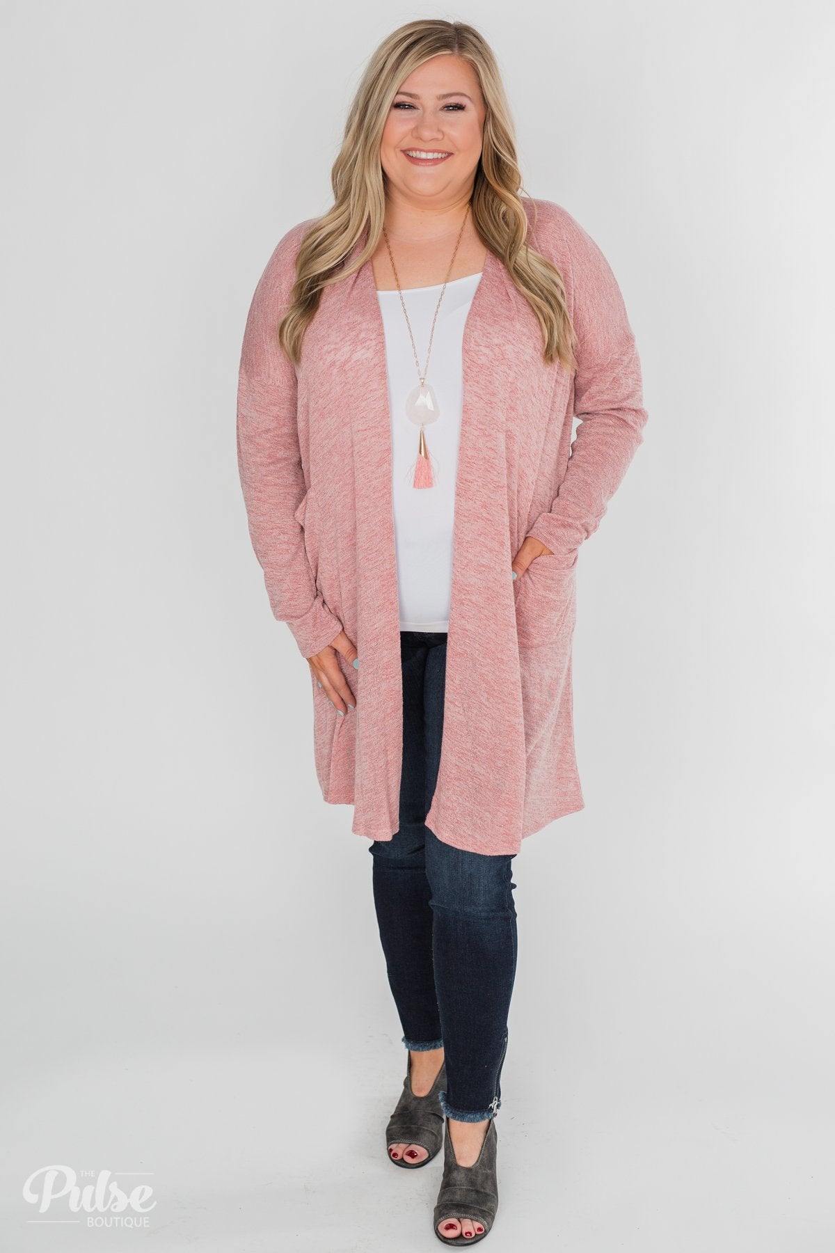 Long Way To Go Cardigan Dusty Rose The Pulse Boutique