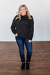 Head Over Heels Polka Dot Blouse- Black