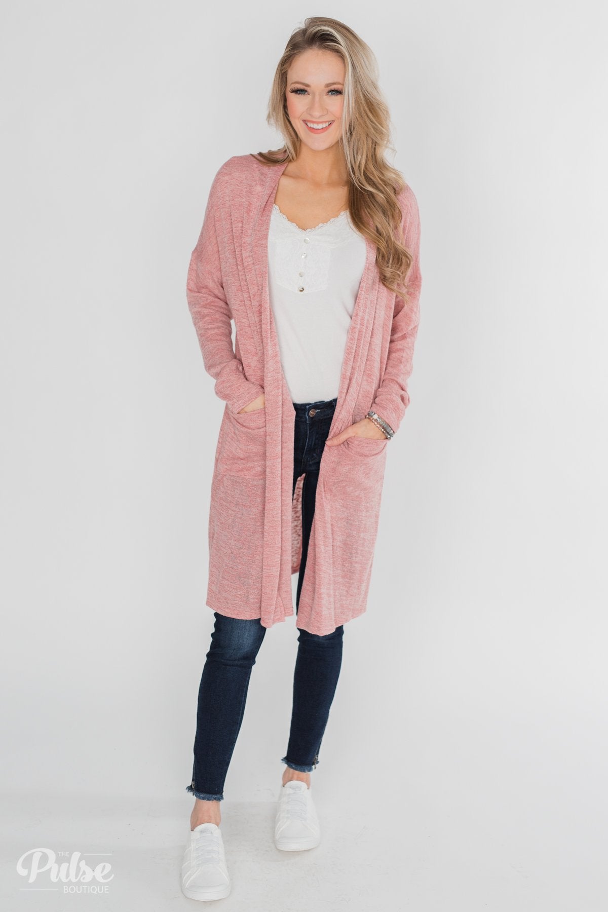 Long Way To Go Cardigan- Dusty Rose