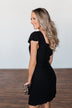 Hit The Town Button Down Dress- Black
