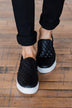 Soda Alone Slip On Sneakers- Black