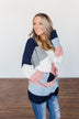 All Day Delight Knitted Cardigan- Grey, Pink, & Blue Tones