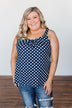 Navy & White Polka Dot Tank Top