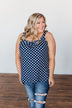 Navy & White Polka Dot Tank Top