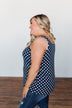 Navy & White Polka Dot Tank Top