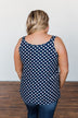 Navy & White Polka Dot Tank Top