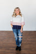 Believe In Magic Ruffle Top- Ivory, Blush, & Navy