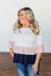Believe In Magic Ruffle Top- Ivory, Blush, & Navy
