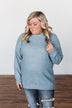 Another Day Long Sleeve Knit Sweater- Blue