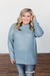Another Day Long Sleeve Knit Sweater- Blue