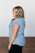 Walk With Me Button Top- Chambray