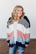 All Day Delight Knitted Cardigan- Grey, Pink, & Blue Tones