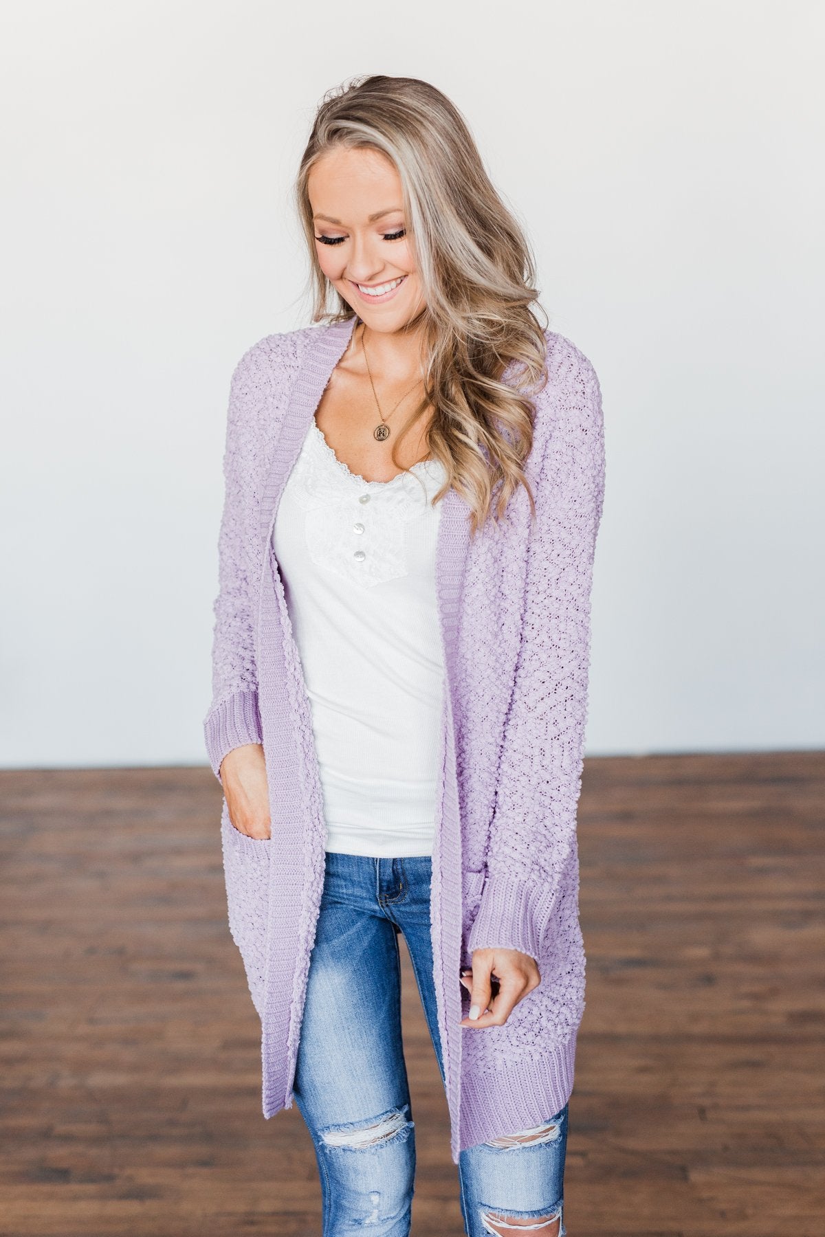 Purple popcorn cardigan outlet