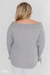 Dreaming of Stripes Off the Shoulder Top - Grey & White