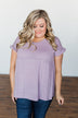 Write This Down Babydoll Top- Heathered Lilac