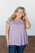 Write This Down Babydoll Top- Heathered Lilac