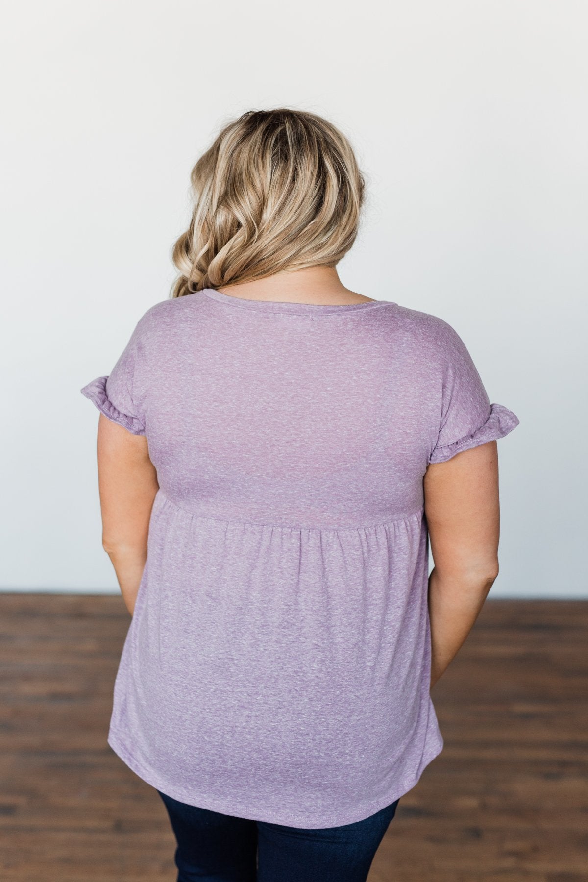 Write This Down Babydoll Top- Heathered Lilac