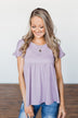 Write This Down Babydoll Top- Heathered Lilac