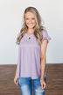 Write This Down Babydoll Top- Heathered Lilac