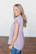 Write This Down Babydoll Top- Heathered Lilac